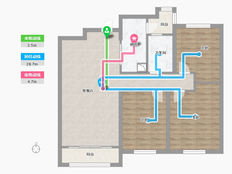 甘肃省-兰州市-中海华庭-78.00-户型库-动静线