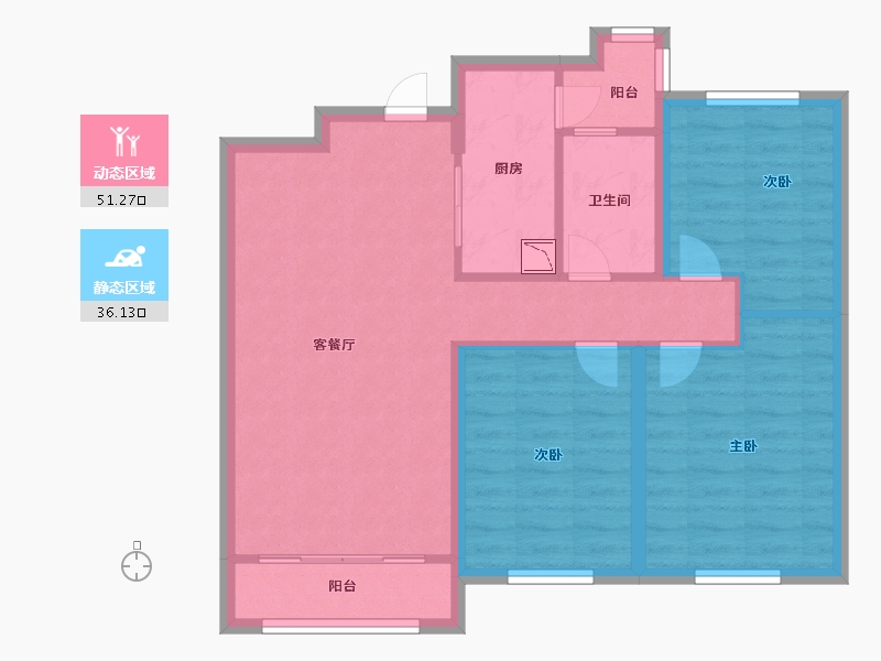 甘肃省-兰州市-中海华庭-78.00-户型库-动静分区