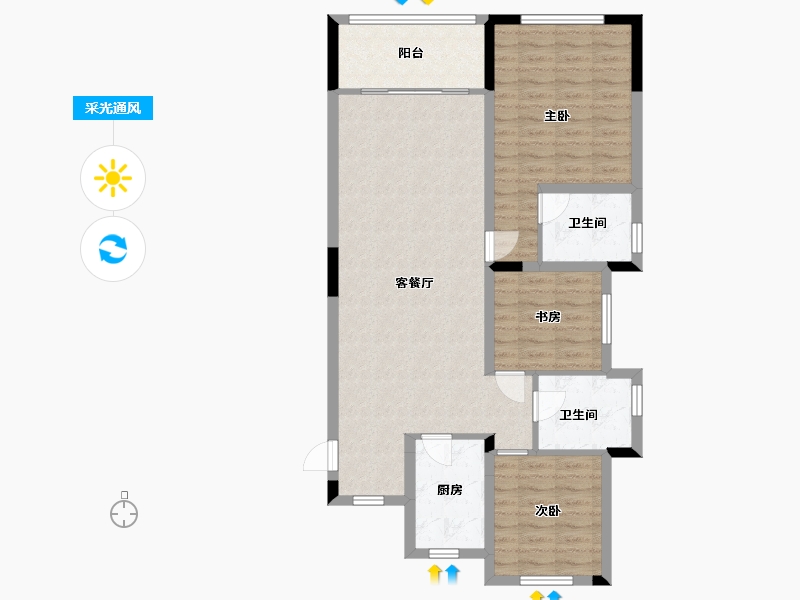 江西省-九江市-茂丰半山溪谷-94.00-户型库-采光通风