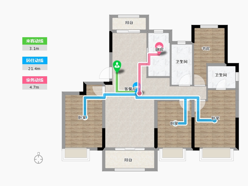 浙江省-宁波市-星光华府-112.00-户型库-动静线