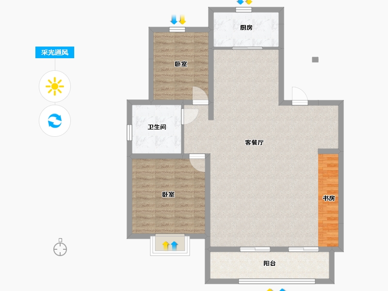 宁夏回族自治区-银川市-世茂·璀璨凡高-101.89-户型库-采光通风