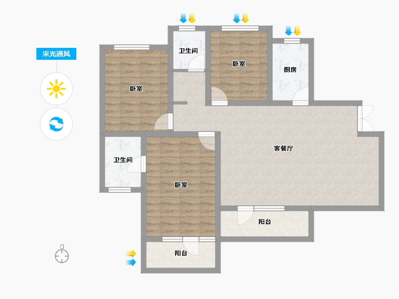 新疆维吾尔自治区-乌鲁木齐市-东湖观澜-102.15-户型库-采光通风