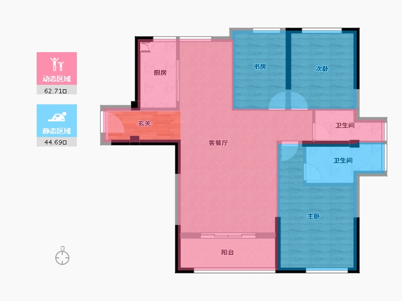 福建省-漳州市-漳发名都-96.82-户型库-动静分区