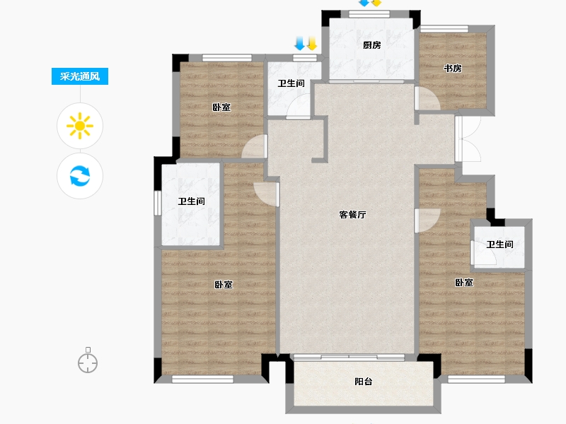 浙江省-湖州市-安吉新城凤凰里-116.10-户型库-采光通风