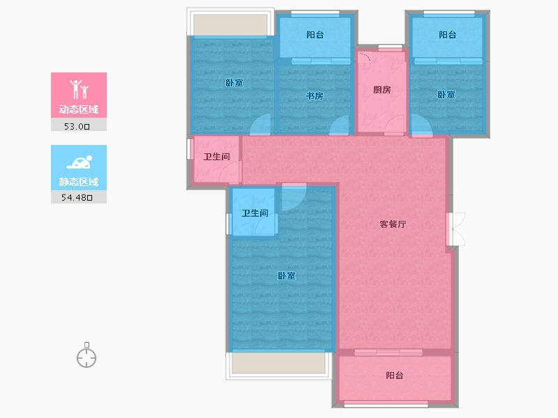 浙江省-衢州市-凯升东城1号-96.54-户型库-动静分区