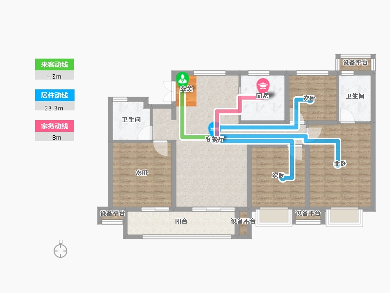 浙江省-台州市-绿地德加公馆-108.00-户型库-动静线