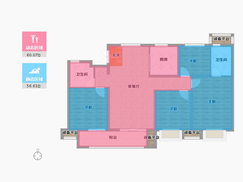 浙江省-台州市-绿地德加公馆-108.00-户型库-动静分区