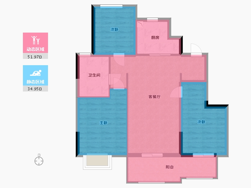 江苏省-南通市-万科翡翠公园-78.00-户型库-动静分区