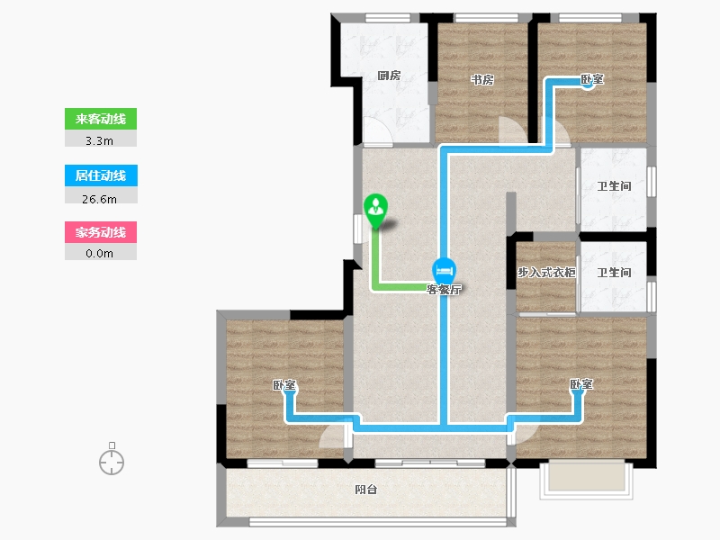 浙江省-宁波市-润曦府-111.00-户型库-动静线