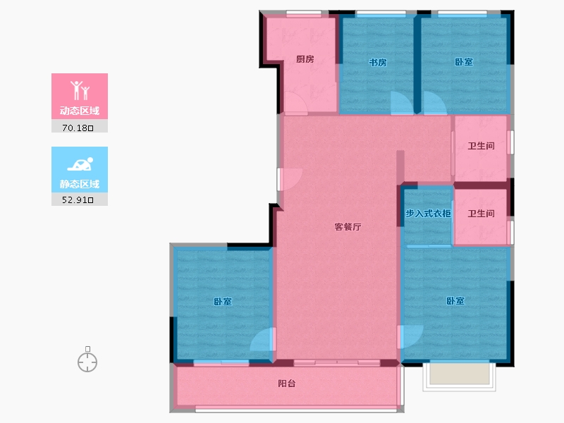 浙江省-宁波市-润曦府-111.00-户型库-动静分区