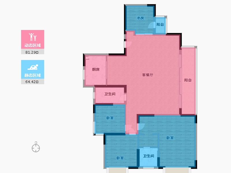 浙江省-宁波市-润曦府-132.00-户型库-动静分区