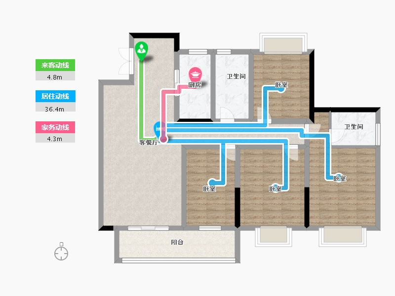 江苏省-扬州市-晶龙宸龙学府-114.00-户型库-动静线