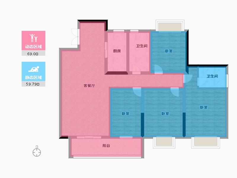 江苏省-扬州市-晶龙宸龙学府-114.00-户型库-动静分区