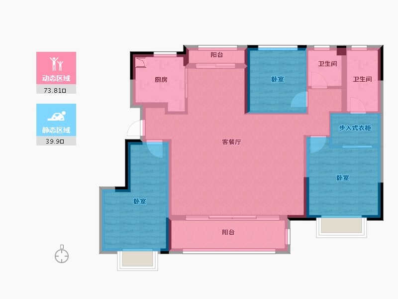 浙江省-宁波市-阳光城君望府-102.00-户型库-动静分区