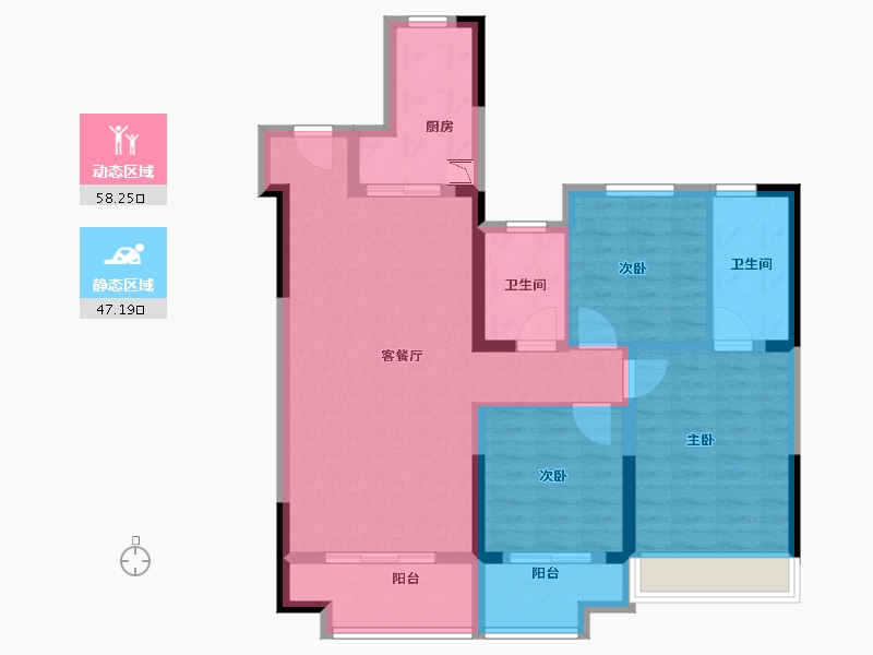 江苏省-徐州市-中骏·柏景湾-94.00-户型库-动静分区