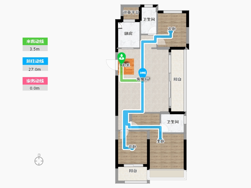 浙江省-台州市-金地中城广场-95.74-户型库-动静线