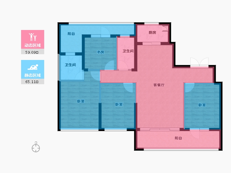 浙江省-宁波市-悦君台-111.09-户型库-动静分区