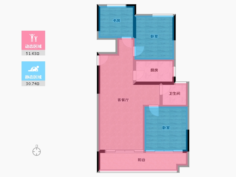 浙江省-宁波市-蓝光·雍舜府-73.15-户型库-动静分区