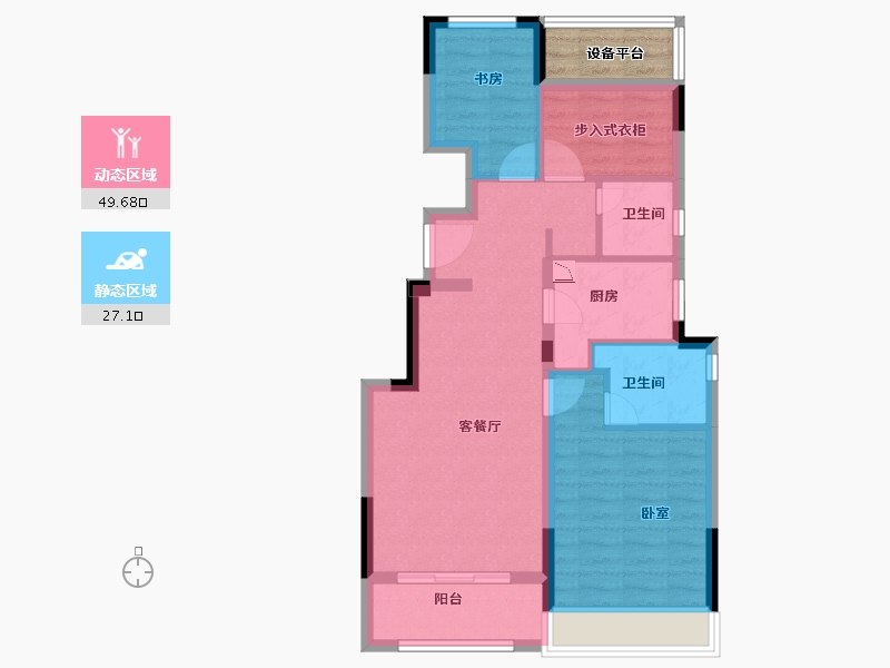 浙江省-金华市-兰城印-71.00-户型库-动静分区