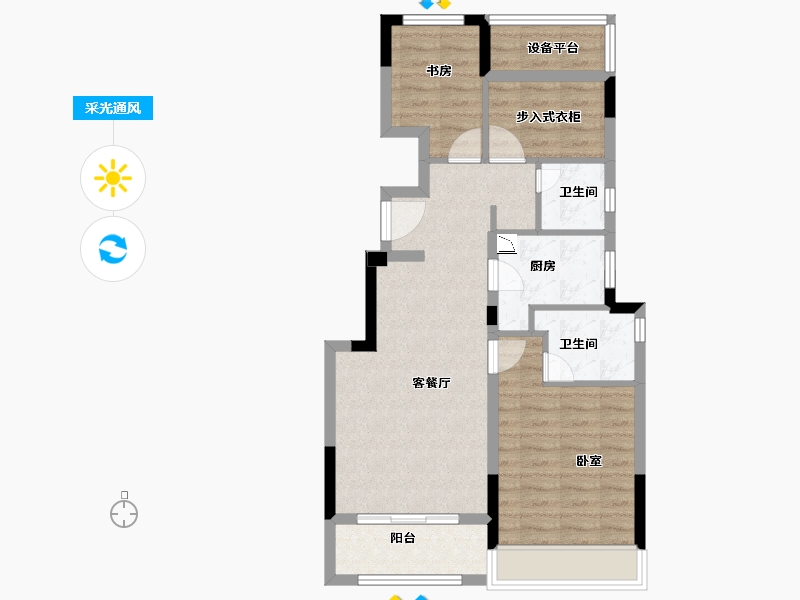 浙江省-金华市-兰城印-71.00-户型库-采光通风