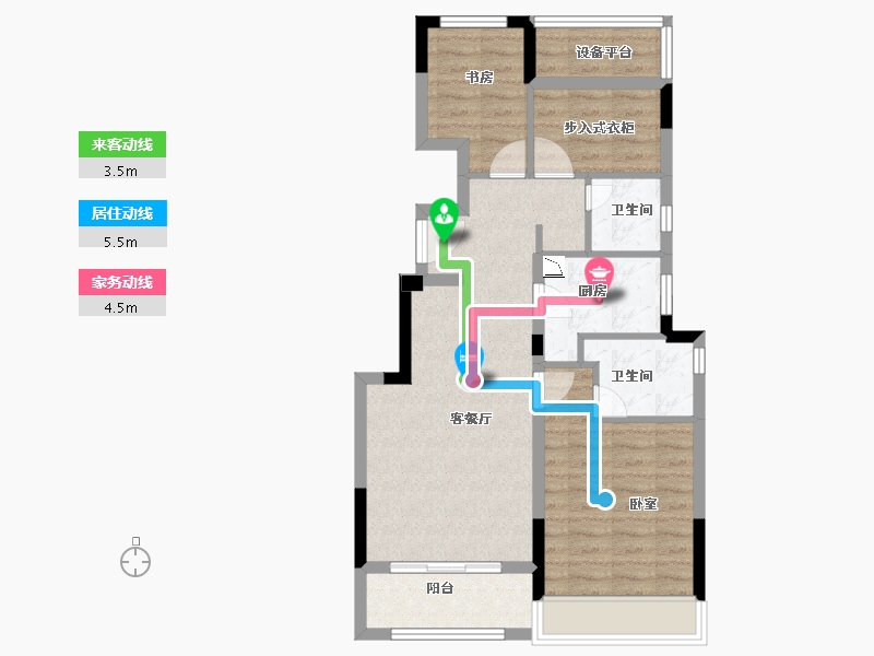 浙江省-金华市-兰城印-71.00-户型库-动静线