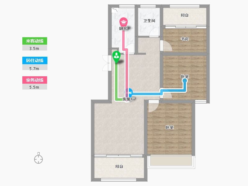 浙江省-衢州市-凯升东城1号-81.60-户型库-动静线