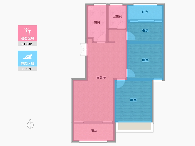 浙江省-衢州市-凯升东城1号-81.60-户型库-动静分区