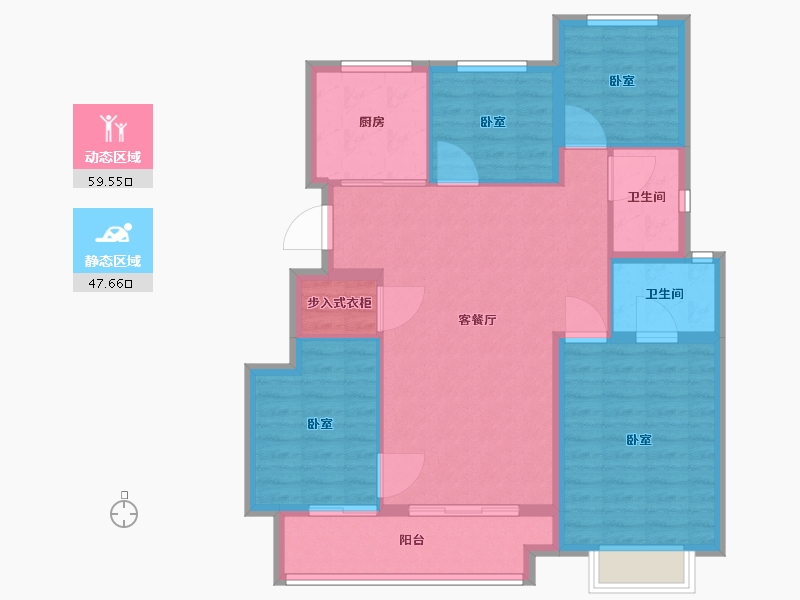 浙江省-宁波市-新希望映辰府-97.01-户型库-动静分区