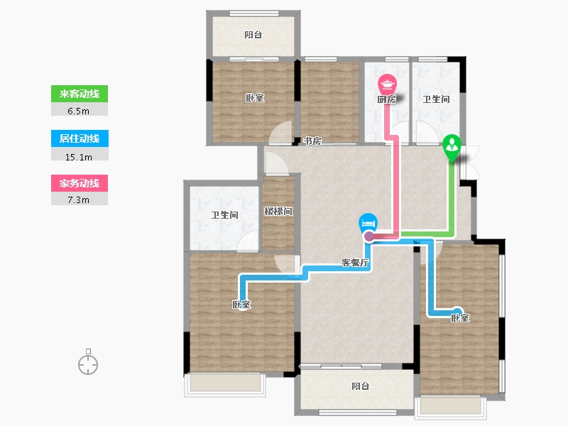 安徽省-合肥市-合肥奥园城市天地-170.97-户型库-动静线