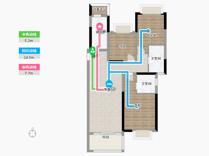 江西省-南昌市-江铃新力臻园-93.00-户型库-动静线