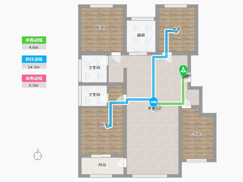 山东省-淄博市-盛康蔷薇里-109.40-户型库-动静线