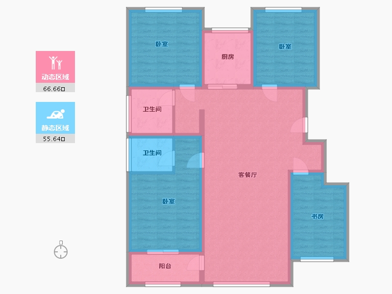 山东省-淄博市-盛康蔷薇里-109.40-户型库-动静分区