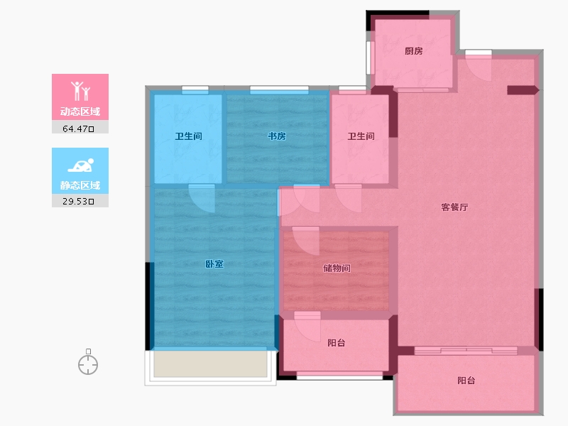 浙江省-温州市-都会传奇-84.00-户型库-动静分区