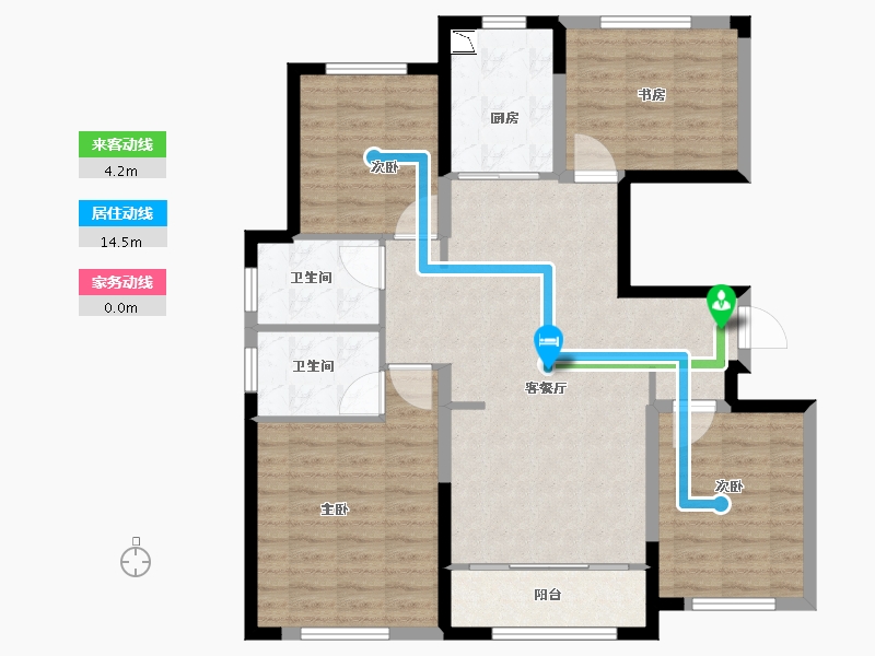 甘肃省-兰州市-中海华庭-103.00-户型库-动静线