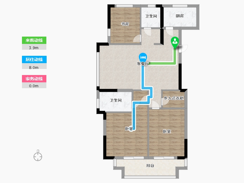 浙江省-宁波市-新东城阳光-91.99-户型库-动静线