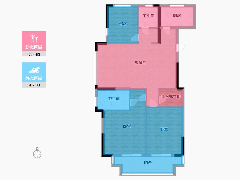 浙江省-宁波市-新东城阳光-91.99-户型库-动静分区