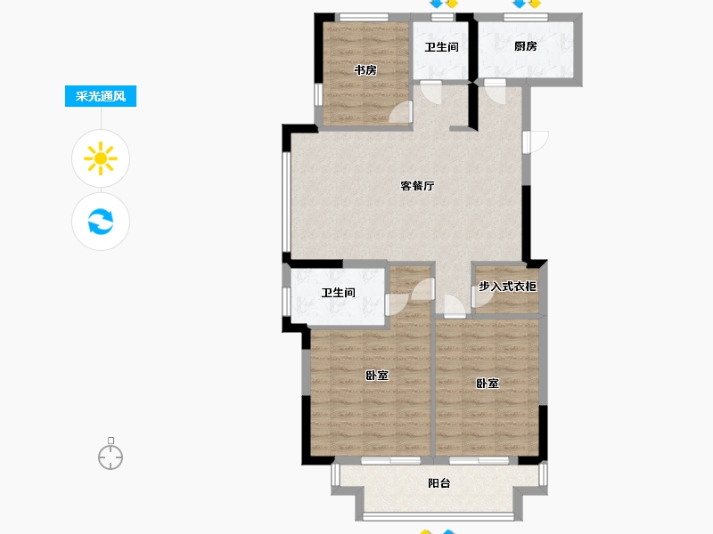 浙江省-宁波市-新东城阳光-91.99-户型库-采光通风