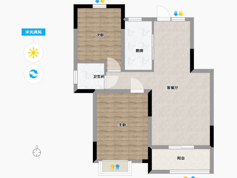 江西省-南昌市-中煤凯旋湾-76.00-户型库-采光通风