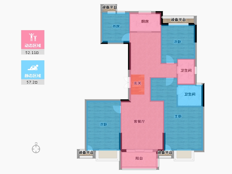 浙江省-台州市-君泰学府-102.00-户型库-动静分区