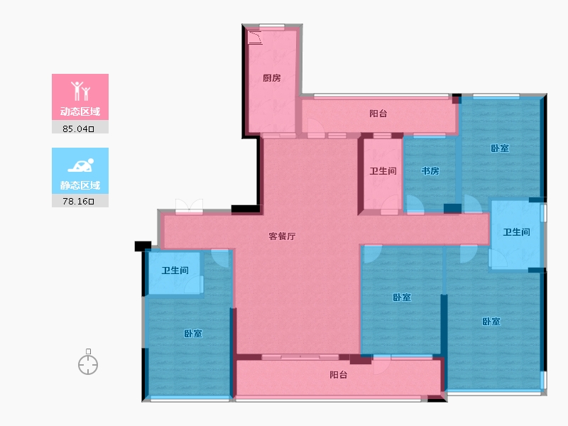 浙江省-宁波市-悦君台-145.96-户型库-动静分区