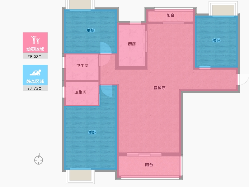 江西省-九江市-鼎盛凤凰城-94.60-户型库-动静分区