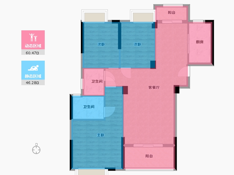 江西省-九江市-正盛瀚江府-96.49-户型库-动静分区