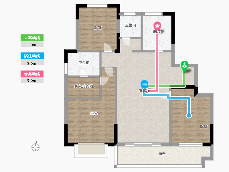 浙江省-宁波市-海湾新城-87.99-户型库-动静线