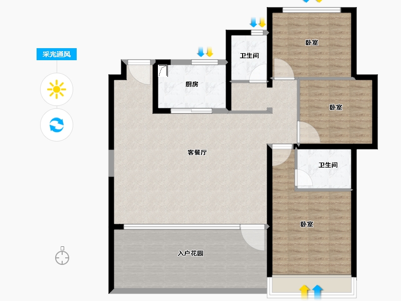 陕西省-咸阳市-云境天澄-123.82-户型库-采光通风