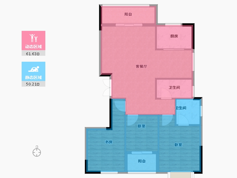 福建省-福州市-福清时代广场-102.00-户型库-动静分区