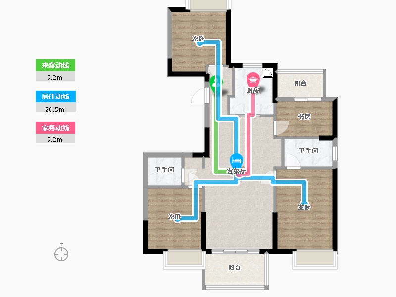 福建省-福州市-万科天空之城-96.01-户型库-动静线