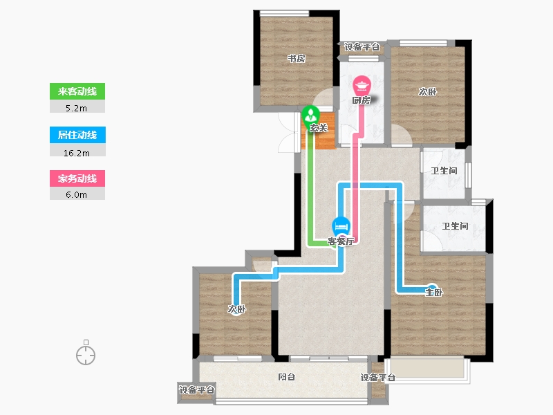 浙江省-台州市-岭商国际广场-106.00-户型库-动静线