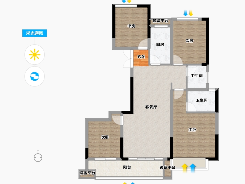 浙江省-台州市-岭商国际广场-106.00-户型库-采光通风