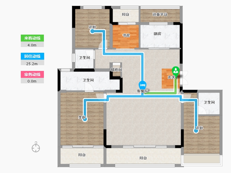 浙江省-台州市-万科心海上城-146.49-户型库-动静线