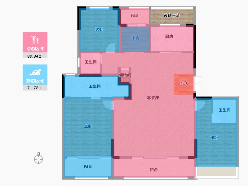 浙江省-台州市-万科心海上城-146.49-户型库-动静分区